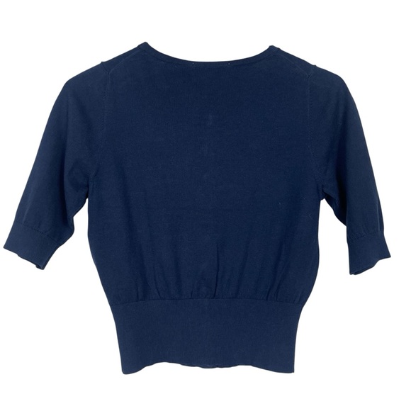 Boden Cardigan Short Sleeves Navy Silk Blend Size 4 NWOT - Picture 5 of 8